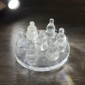 (店+)【御古齋】天然 清透料 白水晶 葫蘆 七星陣 七星盤 壓克力星盤 擺葫生福 聚氣開運 居家辦公 開運擺件 0317