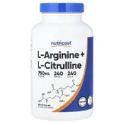 【iHerb】Nutricost, L-精胺酸 + L-瓜氨酸，240 粒膠囊