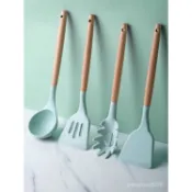 【優選精品】木柄硅膠矽膠鍋鏟不粘鍋專用鏟子家用小號廚房炒菜勺子耐高溫廚具組套裝ins風韓國 gnqM