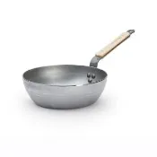 【de Buyer 畢耶】原礦木柄蜂蠟系列 法式傳統單柄深煎炒鍋24cm-適用IH爐
