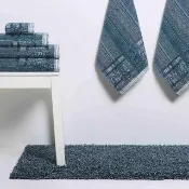 【Sorema 舒蕾馬】奢華時尚風毛巾-MAZE 丹寧藍 50x100cm 南歐明星品牌(★五星級時尚渡假飯店風格★)
