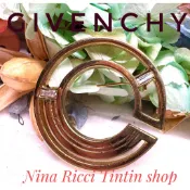 早期絕版珍藏  Givenchy紀梵希 古董胸針Vintage 幾何金屬絲路晶鑽胸針 西洋古董珠寶 老飾品 古物珍藏