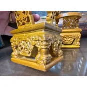 松木 『香火佛神尊坐神椅』實木雕刻香火佛椅神明椅小神椅 神明坐椅【靜福緣】