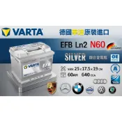華達VARTA LN2 N60 EFB 60AH 汽車電瓶 起停 怠速熄火專用 正德國電池 CHR福斯楊梅電瓶