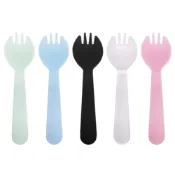 (店+)【COLOR ME】免洗一次性叉匙 20個/組 (湯匙 叉子 叉勺 免洗餐具 一次性餐具 塑膠叉 塑膠湯匙 布丁勺 甜品勺 冰淇淋勺 拋棄式