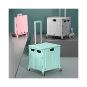 (店+)📣工廠直銷 買菜小拉車家用儲物整理塑料折疊購物車戶外野餐拉桿露營小推車