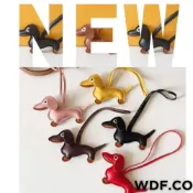 (店+)WDF.CO現貨｜2024最新韓國臘腸狗│皮革吊飾│紅白黑橘棕咖6色│包包吊飾｜鑰匙圈配飾｜可愛小物｜狗狗造型｜裝飾造型