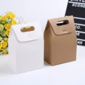 巧育 手提牛皮紙盒曲奇餅乾袋蛋糕盒西點心食品包裝袋子DIY水果茶包裝袋母親節禮盒牛軋糖包裝盒 曲奇餅乾盒子牛皮紙包裝盒