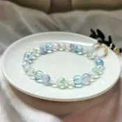 Sharlie/藍線石 海藍寶 馬島月光石 翠幽靈/直覺與靜心 水晶手鍊