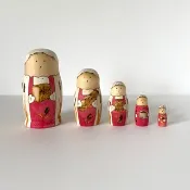 Pinkoi 代購 - 麵包與咖啡 俄羅斯娃娃 red