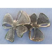 ╭☆ling手作坊☆╮布感織帶 珍珠帶配件#5109 尺寸5*5cm-大蝴蝶結「鑲鑽」插入式飾扣