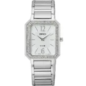 【SEIKO 精工】SOLAR 系列太陽能晶鑽方形復古女錶(V115-0DE0S / SUP465P1) 七夕 送禮自用