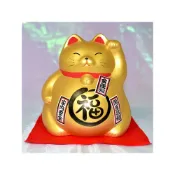 (店+)黃金招財貓 福開運大吉 貯金箱 擺飾 日本製 萬古燒 陶器 20cm zc658