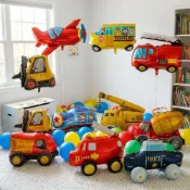 (店+)PARTY FUN（快速到貨）車車造型氣球 工程車氣球 寶寶慶生氣球 造型氣球 鋁箔氣球 小男生氣球 車類氣球