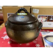 3合 日本製 萬古燒 三合炊飯鍋 燉鍋 沙鍋 土鍋  /三鈴陶器 耐熱砂鍋 保溫陶鍋 飯鍋 3合土鍋