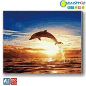 (店+)【Manto】跳耀海豚-台灣製DIY數字油畫|超取專用大小