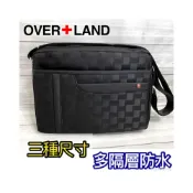 (店+)【OverLand】美式十字軍 側背包 防水耐磨 格紋款 多隔層 尼龍斜背包 背包 斜背包 男用包 2920 2918 2919