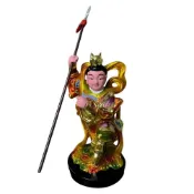 (店+)永羣沉香 站太子 中壇元帥 太子爺 10公分 佛像 木雕佛像 彩繪佛像 放車上 擺飾