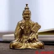 【小七嚴選】三清祖師太上老君神像佛像家用太清道德天尊擺件相像體純黃銅禪意