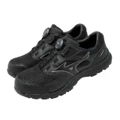 【MIZUNO 美津濃】防護鞋 男鞋 免綁鞋帶 BOA旋鈕 鋼頭鞋 工作鞋 3E寬楦 黑 F1GA266399