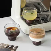高硼矽玻璃木腳杯 250ml｜ins風復古雞尾酒杯 果酒杯 甜酒杯 咖啡杯 果汁杯 文青設計 質感居家 送禮自用