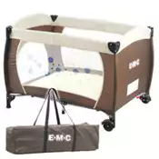 【百利市購物中心】EMC 安全嬰兒床(具遊戲功能)(咖啡色)