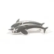 【日本直送 二手美品】Georg Jensen 胸針 海豚造型 銀 925 古董精品