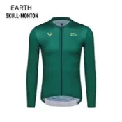 MONTON 24.EARTH綠色男款長車衣 防紫外線 UPF 15
