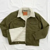(店+)【LEVIS】Levis 雪松綠 牛仔厚外套 丹寧 鋪毛牛仔外套 暗袋 純棉 牛仔 厚外套 舖綿 #9423