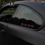 A-13 AUDI 愛心四環車貼 奧迪 車身貼紙 引擎蓋貼 車門貼 玻璃貼 機車貼 隨意貼 四色可選 單張價