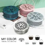 Mycolor 蚊香盒 蚊香架 蚊香盤 蚊香座 檀香盒 可吊掛 懸掛式 蚊香支架 蚊香托盤 帶蓋蚊香盒 不鏽鋼 露營 不銹鋼蚊香盒 鏤空蚊香盒 ♚MY COLOR♚【K015】