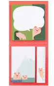 日本Decole concombre 加藤真治旅貓系列新年快樂粉紅豬便利貼 組 [早期商品  ]