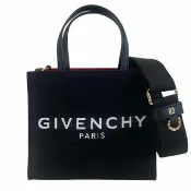 【GIVENCHY 紀梵希】.G-Tote 字母印花帆布手提斜背包(黑色)