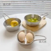 儀飾感🚚🚚精選特厚不鏽鋼米酒碗帶把料理碗備菜盤輕奢水果雪拉碗網紅薯條碗把手