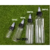 【露西皂材】透明尖嘴瓶 旋轉蓋設計 旋轉蓋尖嘴瓶 10ml 50ml 100ml 200ml瓶子