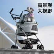 寵物推車✨ 寵物推車狗狗貓咪泰迪嬰手推車外出小型寵物狗車輕便可分離籠折疊