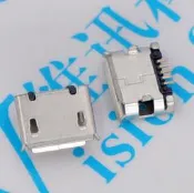 MICROUSB直叉加焊點5.9麥克5PIN叉板叉腳母座邁克5P177-02050