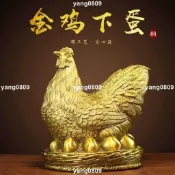 【已開光+可招財轉運】純銅金錢母雞擺件 母雞下蛋孵蛋金雞銅雞 創意家居裝 擺設/辟邪/保平安