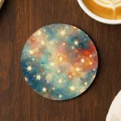 TRON 圓形軟式珪藻土杯墊 星夢油畫 吸水杯墊 速乾杯墊 防潮杯墊