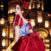 Cosplay 演出服 萬聖節 動漫 配件 配飾 六一萬聖節白雪公主cosplay服裝演出連衣裙在逃重工垂感成人禮服