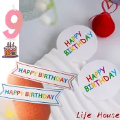 生日快樂貼紙 6枚/12枚 彩色字母HAPPY BIRTHDAY 生日貼紙 裝飾旗幟貼紙 生日禮物貼紙 韓國ins風