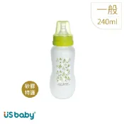 US BABY 優生  真母感特護玻璃奶瓶(一般口徑)240ml綠