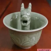 青瓷龍頭杯 戒盈杯 貪心杯 龍頭杯 平心杯 青瓷九龍公道杯 耀州瓷 茶杯 送禮 7/15