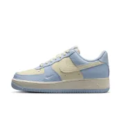 NIKE W AIR FORCE 1 '07 AF1 奶油藍白 小勾 皮革 休閒鞋 女鞋【IV3222-400】
