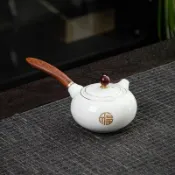 全球選品1館 生活百貨 陶瓷茶具套組家用輕奢功夫蓋碗手柄側把泡茶壺茶杯高檔套裝