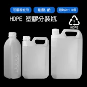 HDPE塑膠空瓶【本色(霧面)】⚡台灣製⚡2公升/4公升耐酸鹼｜耐酒精｜食品級分裝瓶｜方瓶｜扁身瓶｜空桶｜化工桶