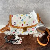 中古包 Louis Vuitton 路易威登 村上隆限定白三彩郵差包