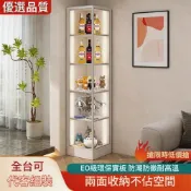 (店+)全臺代客組裝 店長推薦 好品質 酒櫃現代簡約客廳轉角靠牆小型展示櫃定製家用輕奢書櫃玻璃門櫃子 強化玻璃櫃 視覺化門