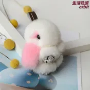 生活軌道 【水貂毛鑲鑽】鑰匙扣 兔兔掛件 汽車鑰匙圈 包包裝飾 毛絨公仔 皮草吊飾 可愛萌系 送禮首選 質感柔軟 精緻工藝