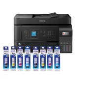 【EPSON】官方直營 搭2組T00V原廠1黑3彩墨水★L5590 雙網傳真智慧遙控連續供墨複合機